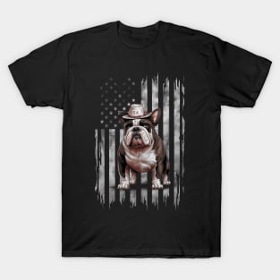 Patriotic American Bulldog Salute- Usa Pride T-Shirt